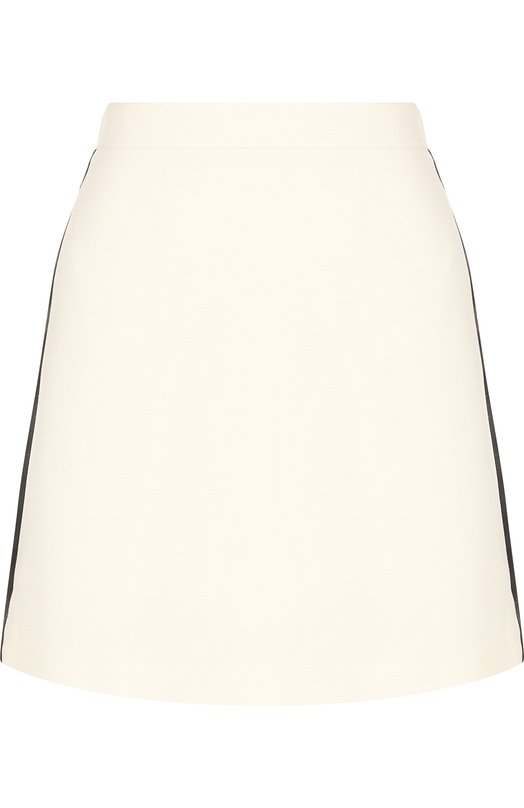 Однотонная мини-юбка из смеси шерсти и шелка Burberry 