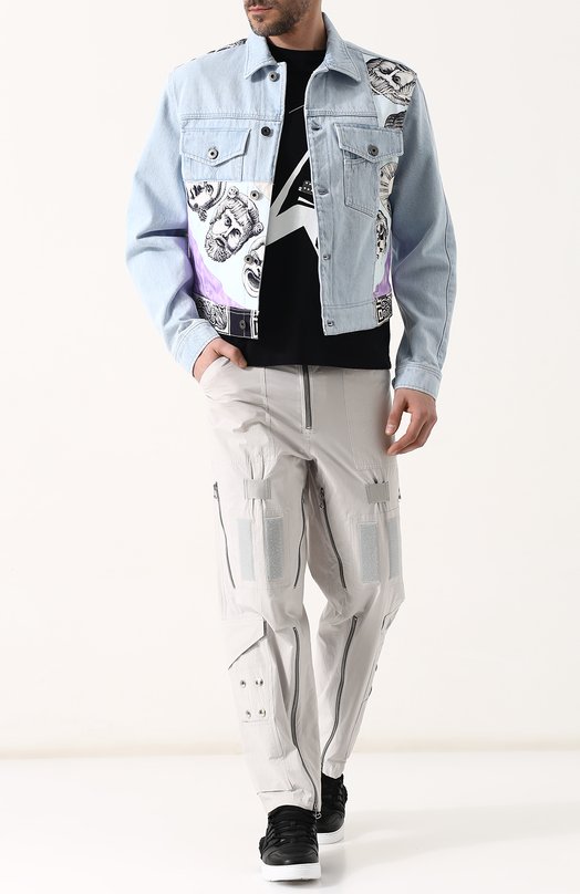 Джинсовая куртка на пуговицах с принтом Versace 