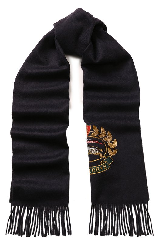 Кашемировый шарф с вышивкой и бахромой Burberry 