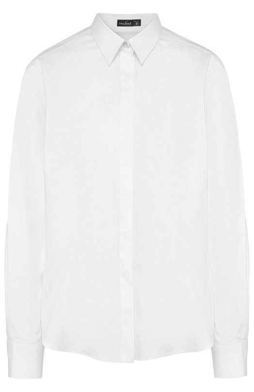 Однотонная приталенная блуза из хлопка Van Laack 