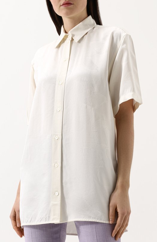 Однотонная блуза свободного кроя с коротким рукавом Victoria Beckham 