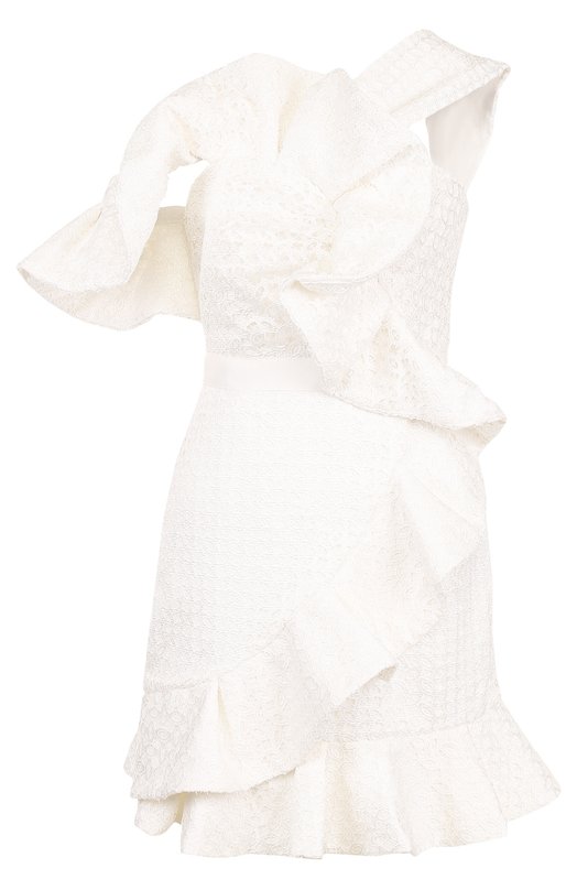 Приталенное кружевное мини-платье с оборками Self Portrait 
