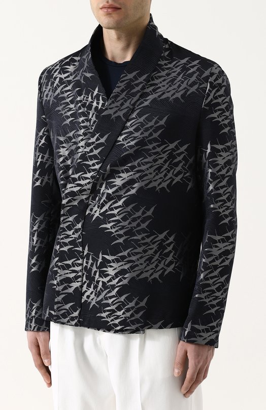 Однобортный пиджак из смеси шерсти и вискозы ea7 