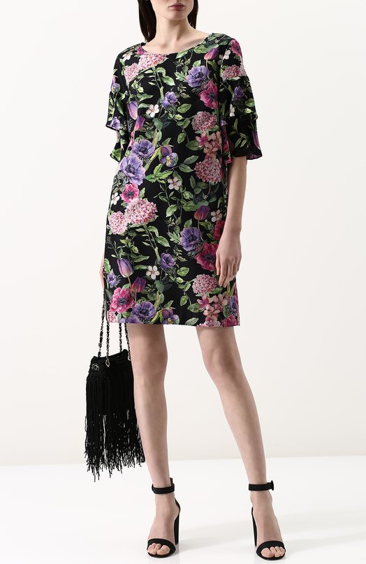Шелковое мини-платье с цветочным принтом WEILL 