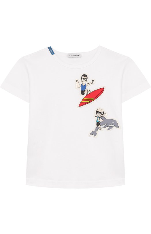 Хлопковая футболка с аппликацией Dolce&Gabbana 3490038