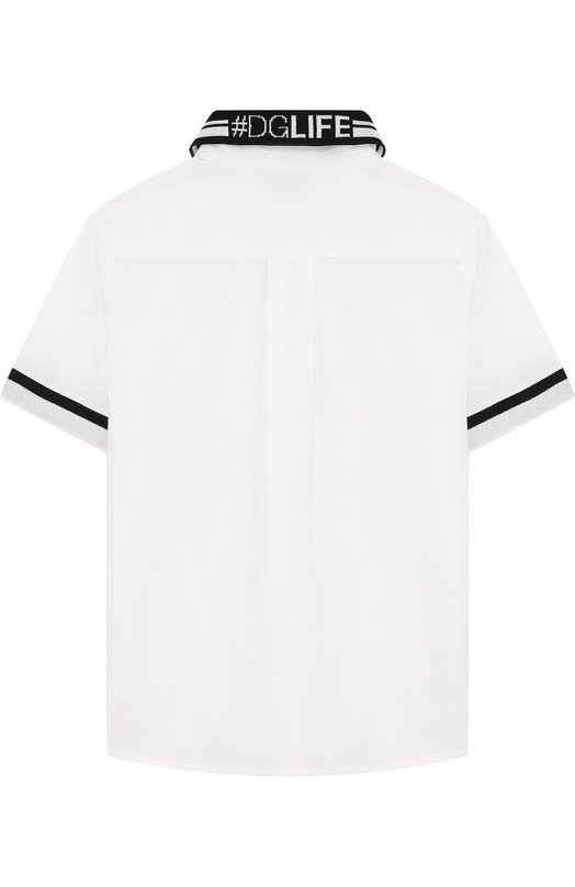 Хлопковая рубашка с контрастной отделкой Dolce&Gabbana 3490325