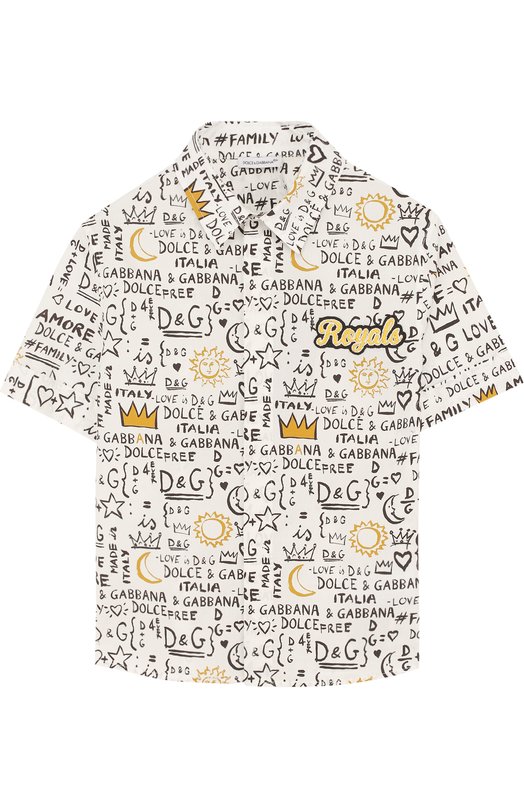 Хлопковая рубашка с принтом Dolce&Gabbana 3512606