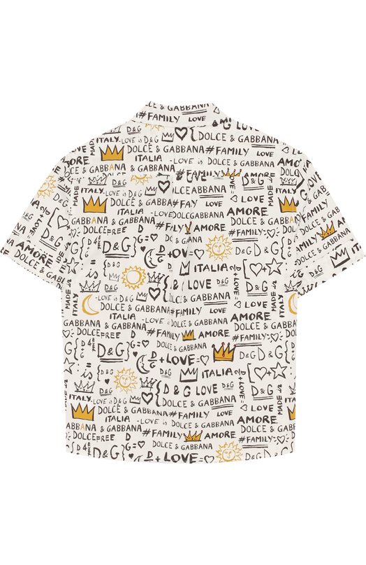 Хлопковая рубашка с принтом Dolce&Gabbana 3512606