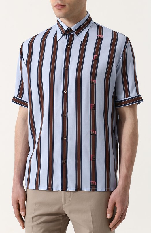 Рубашка из вискозы с короткими рукавами Fendi 