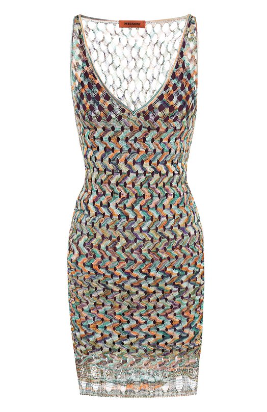 Вязаное мини-платье с V-образным вырезом Missoni 