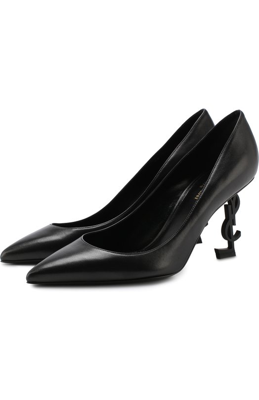 Кожаные туфли Opyum на фигурной шпильке Yves Saint Laurent 