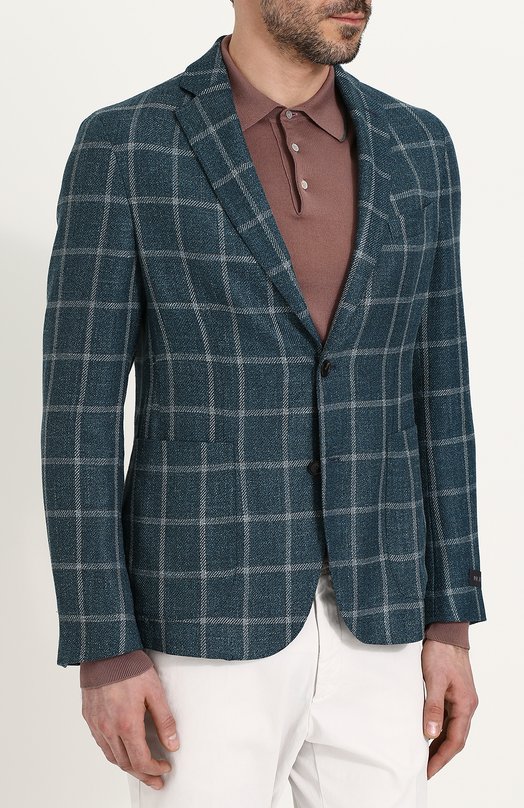 Однобортный пиджак из смеси шерсти и льна с шелком Pal Zileri 