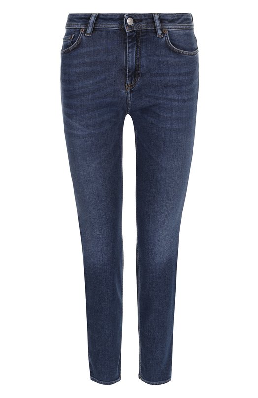Укороченные джинсы прямого кроя с потертостями ACNE STUDIOS 