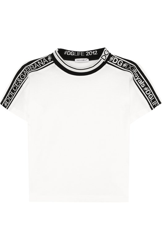 Хлопковая футболка с контрастной отделкой Dolce&Gabbana 3622891