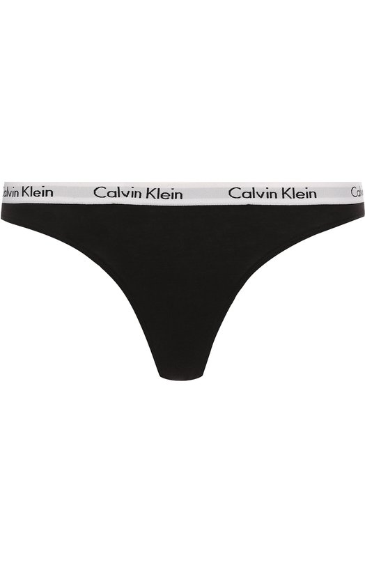 Хлопковые трусы-стринги с логотипом бренда Calvin Klein Underwear 