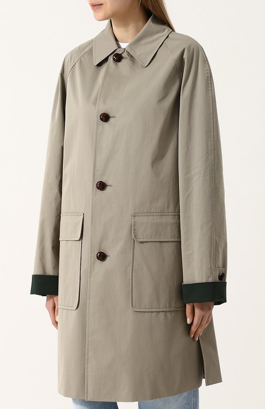 Хлопковое пальто прямого кроя с накладными карманами Burberry 