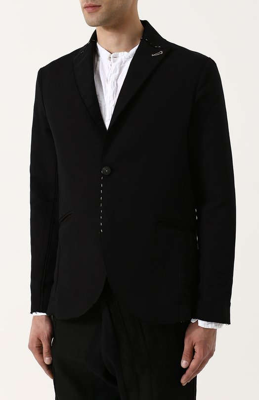 Однобортный пиджак из смеси льна и хлопка с вискозой TRANSIT 