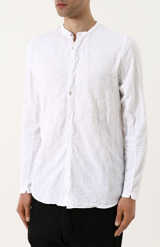 Рубашка из смеси хлопка и льна с эффектом крэш TRANSIT 