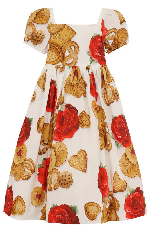 Хлопковое платье с принтом Dolce&Gabbana 3689559