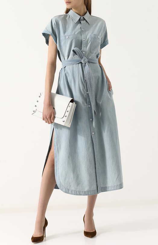 Джинсовое платье-рубашка с поясом Polo Ralph Lauren 