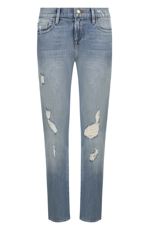 Укороченные джинсы с потертостями FRAME DENIM 