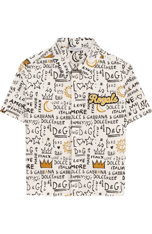 Хлопковая рубашка с принтом Dolce&Gabbana 3775967