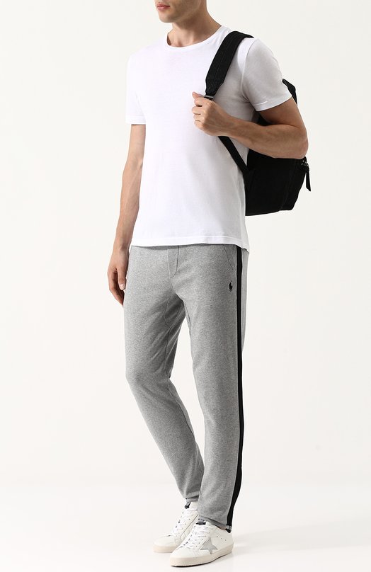 Хлопковые брюки с поясом на резинке Polo Ralph Lauren 