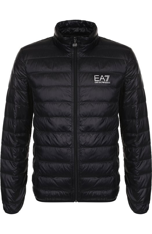 Пуховая куртка на молнии с воротником-стойкой EA 7 
