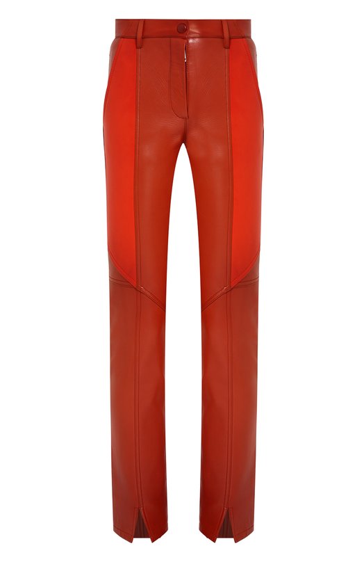 Кожаные брюки с контрастными вставками Givenchy 