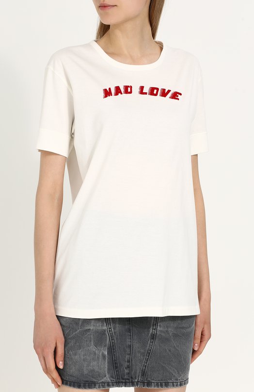 Хлопковая футболка с круглым вырезом и надписями Givenchy 
