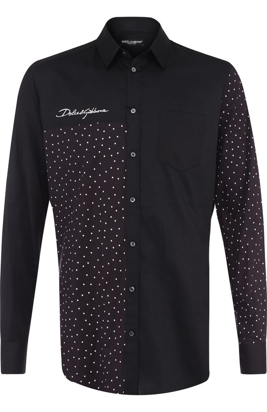 Хлопковая сорочка с принтом Dolce&Gabbana 
