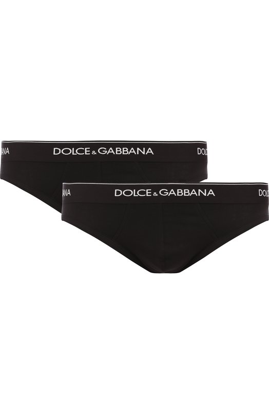 Комплект из двух хлопковых брифов с широкой резинкой Dolce&Gabbana 