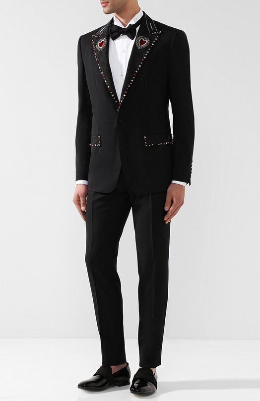 Шерстяной вечерний пиджак с отделкой Dolce&Gabbana 