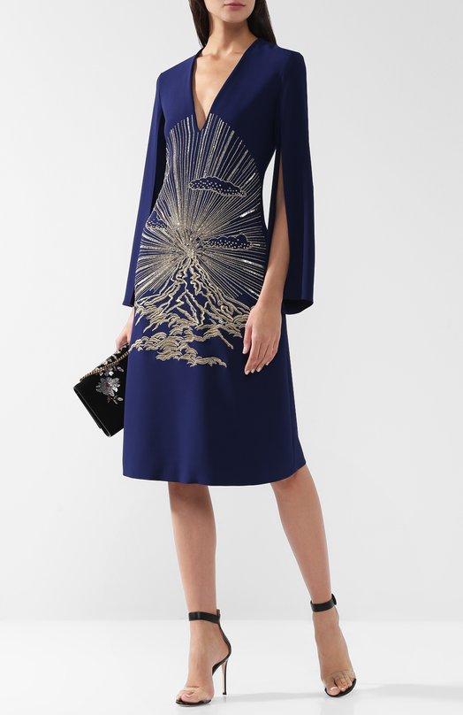 Платье с V-образным вырезом и декоративной отделкой Stella Mccartney 