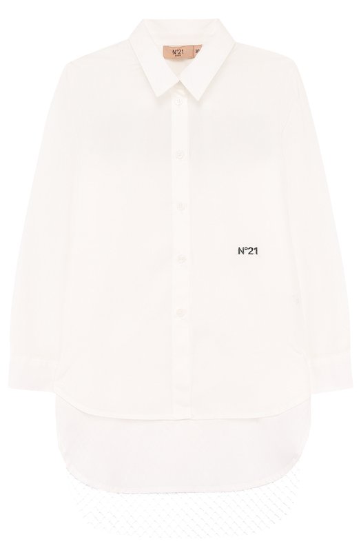 Блуза с удлиненной спинкой и декоративной отделкой бисером No. 21 3999386