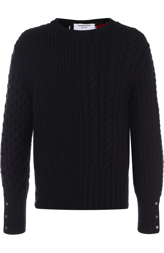 Шерстяной свитер фактурной вязки Thom Browne 