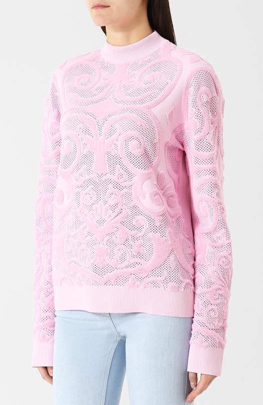 Однотонный пуловер с воротником-стойкой Versace 