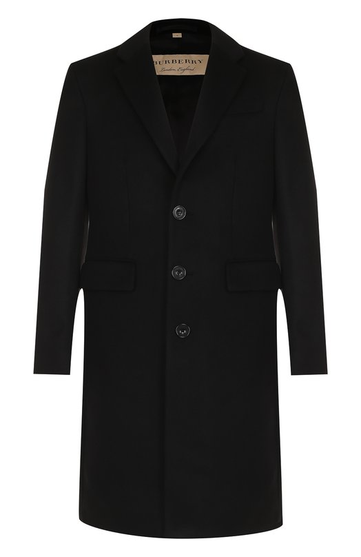 Однобортное пальто из смеси шерсти и кашемира Burberry 