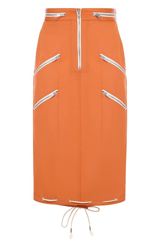 Однотонная хлопковая юбка с контрастными молниями CALVIN KLEIN 205W39NYC 