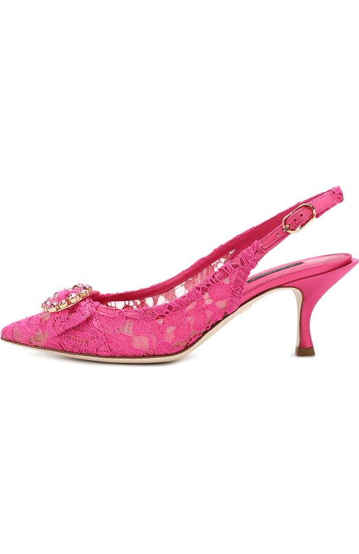 Туфли Lori с декорированной пряжкой на каблуке kitten heel Dolce&Gabbana 