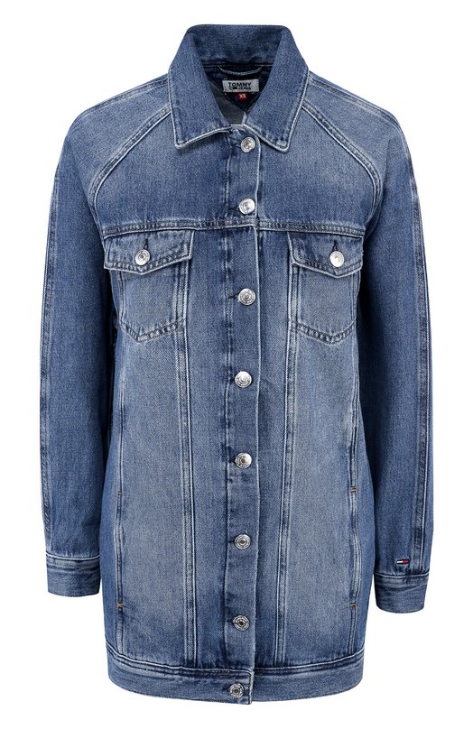 Удлиненная джинсовая куртка с потертостями Tommy Hilfiger 