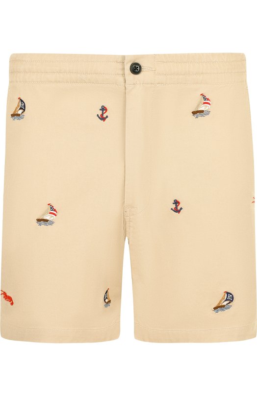 Хлопковые шорты с поясом на резинке Polo Ralph Lauren 