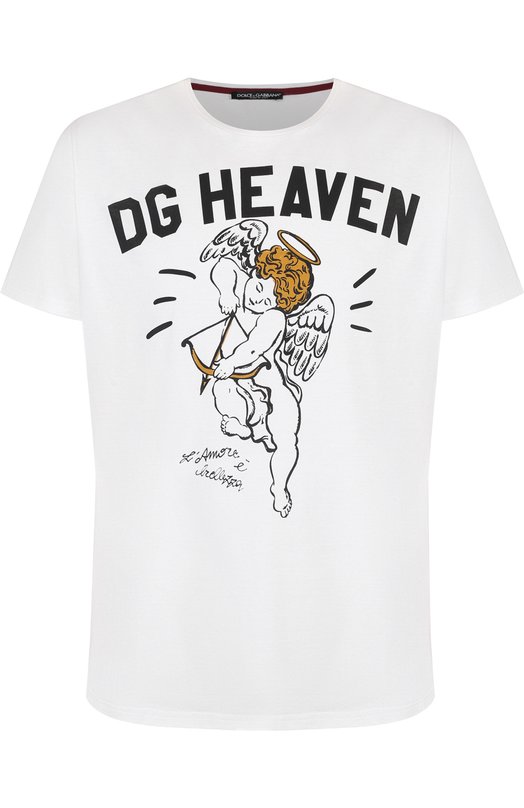Хлопковая футболка с принтом Dolce&Gabbana 