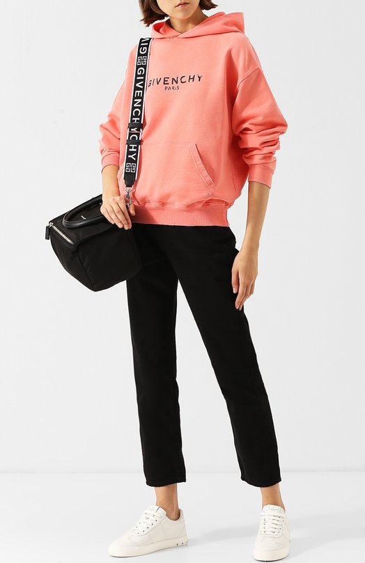 Хлопковый пуловер с капюшоном и логотипом бренда Givenchy 