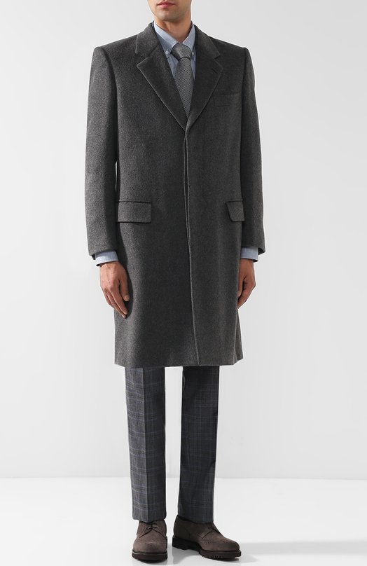 Однотонное шерстяное пальто Brioni 