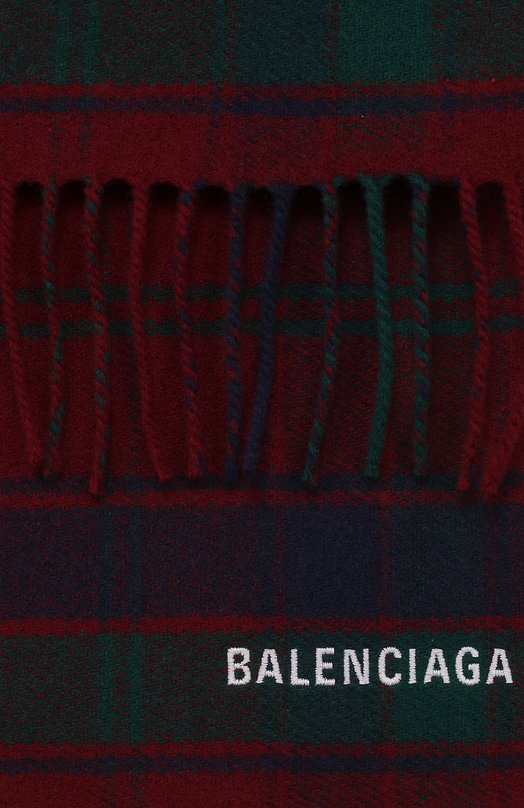 Шерстяной шарф с капюшоном в клетку Balenciaga 