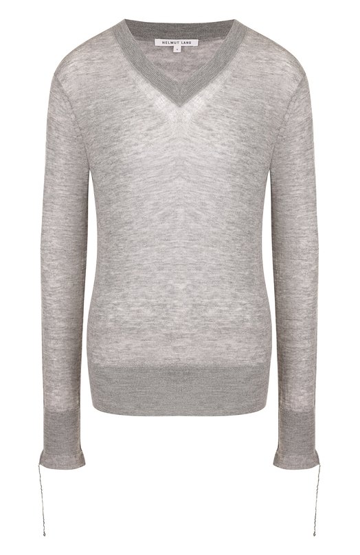 Однотонный кашемировый пуловер с V-образным вырезом Helmut Lang 