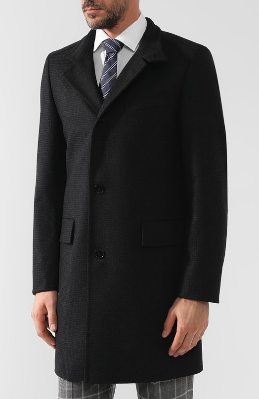 Однобортное шерстяное пальто Hugo 
