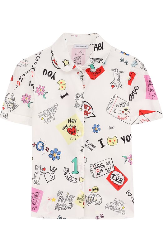 Хлопковая блуза с принтом Dolce&Gabbana 4506998