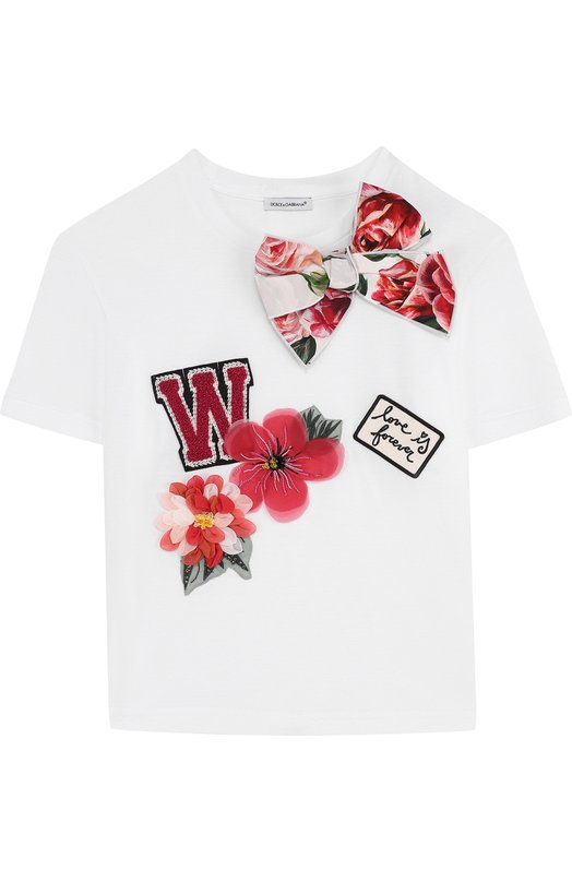 Хлопковая футболка с аппликациями Dolce&Gabbana 4507201